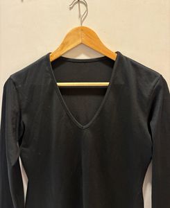 Black V Neck Imported Top