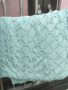 Light Blue Embellished Saree