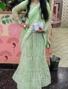 Mirror Embroidery Lehanga Choli With Dubatta