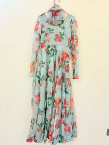 Floral Ethnic Gown With Dupatta