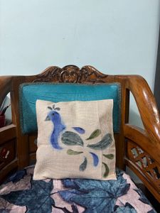 Hand Painted Jute Cushion Covers