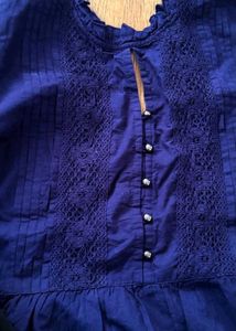 Navy Blue Embroidered top