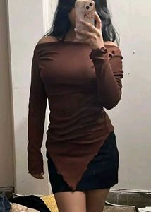 Brown Assymetric Top