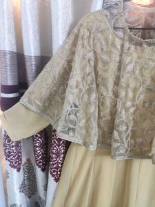 Party Wear Gown With A Shrug ( L Size)