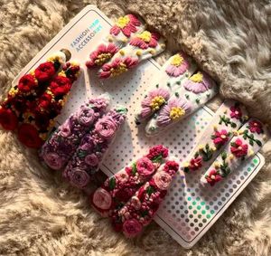 Floral Hand Embroidered Hair Clips