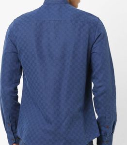 Checked Shirt with Band Collar