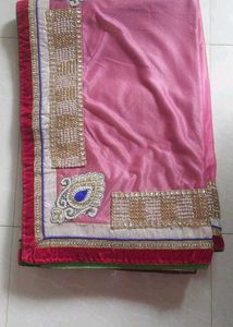 Heavy Work Saree With Stiched Blouse