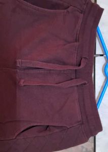 Burgundy Zip Ankle Joggers