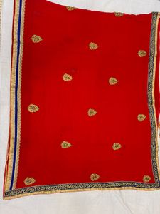 Red Embroidered Saree