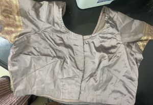 Fully embroidered greyish mauve colour silk saree