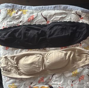 Strapless Bandeau Bras - Black &amp; Nude