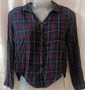 Plaid Button-Down Top