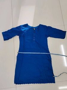 Royal Blue Cotton Kurti for Women (M)