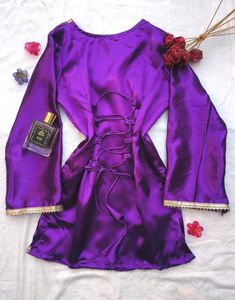 Corset Back Satin Kurti 🪻