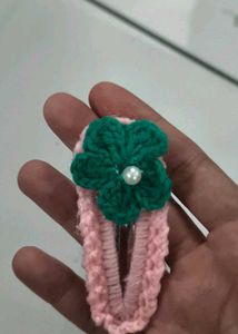 Crochet Flower Hair Clip