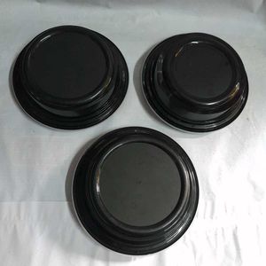 Black Plastic Food Containers - Set of 5