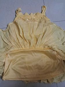 Party Wear Plazo Yellow Outfit