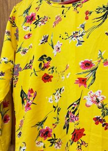 Floral Yellow Kurti