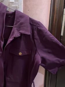 Wine Colour Shirt Style One Piece