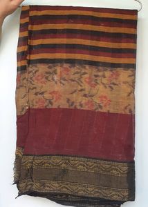 Women&#39;s Tant Saree Bengali Sari Indian Traditional Ethnic Wear For Girls Wife Women Ladies Brown Floral Design Saree Sutir Sari Cotton Multicolor Tater Sari Like New Saree Casual Daily wear Saree