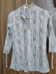 Striped Button-Down Top