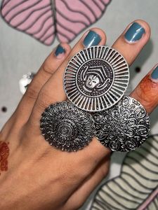 Statement Silver Rings - Set of 3
