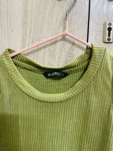 Green Cold Shoulder Top