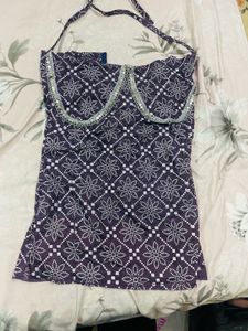 Y2k lavender short kurti