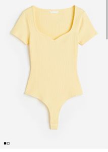 Sweet Heart Neck Imported Yellow H&M Bodysuit