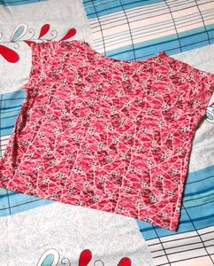 Y2k Pink Abstract Crop Top Women's Graphic Tshirt