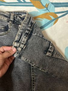 Acid Wash Denim Mini Skirt