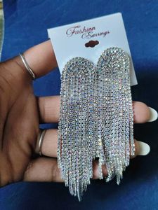 Dazzling Rhinestone Tassel Earrings