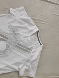 White Graphic Print Tee