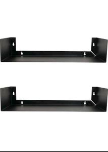 Set of 2 Wall Mount Metal U Shape Book/DVD Shelf