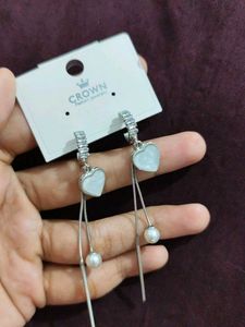 Crown Heart Dangle Earrings