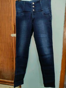 High-Waisted Denim Jeans