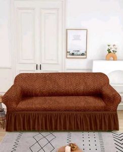 Brown Geometric Sofa Cover