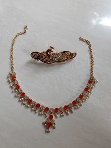 Red & Gold Indian Jewelry Set