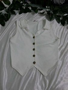 White Button-Down Top