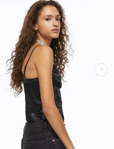 H&amp;M Lace Trimmed Satin Tops (Black &amp; White Both)