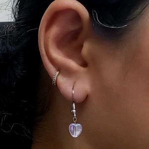 Handmade Clear Heart Earrings
