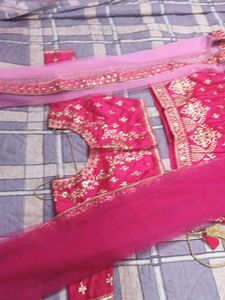 Stunning Pink Embroidered Lehenga Choli