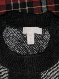 Checkered Knit Sweater