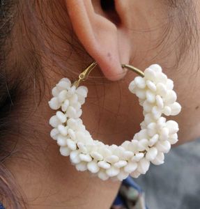 White Hoop Earrings