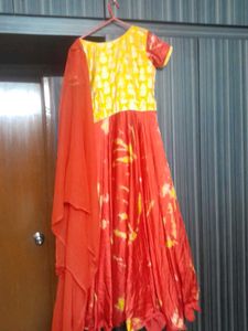 Customised Dress With Duppata Marigin Available