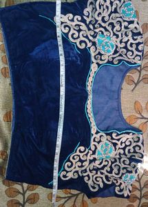 Embroidered Velvet Blouse