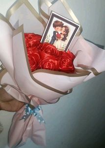 Rose Bouquet with Cartoon Card