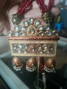 Kundan Antique Necklace With Earrings