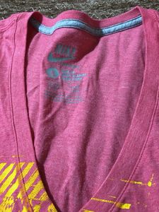 Nike Pink V-Neck Graphic Tee