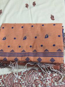 Peach Colour Cotton Saree
